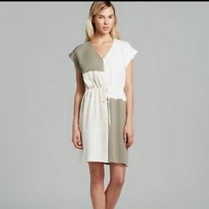 Theory Colorblock Dress - 100% silk outside WITH liner, NEWLY dry-cleaned